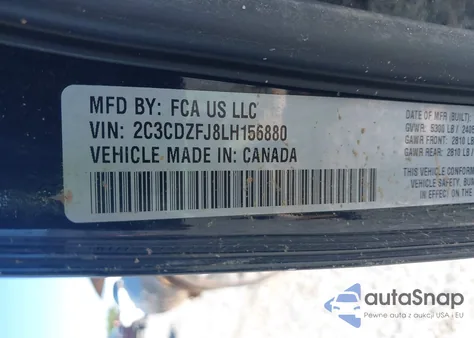 2020 Dodge Challenger R/T Scat Pack z USA, uszkodzony, nr VIN 2C3CDZFJ8LH156880